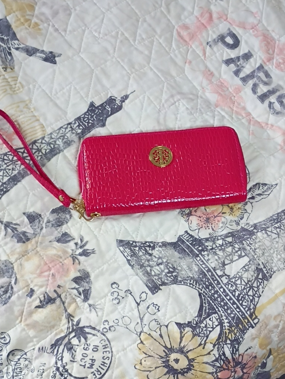 Hot Pink Zip Up Bold Bright Wristlet